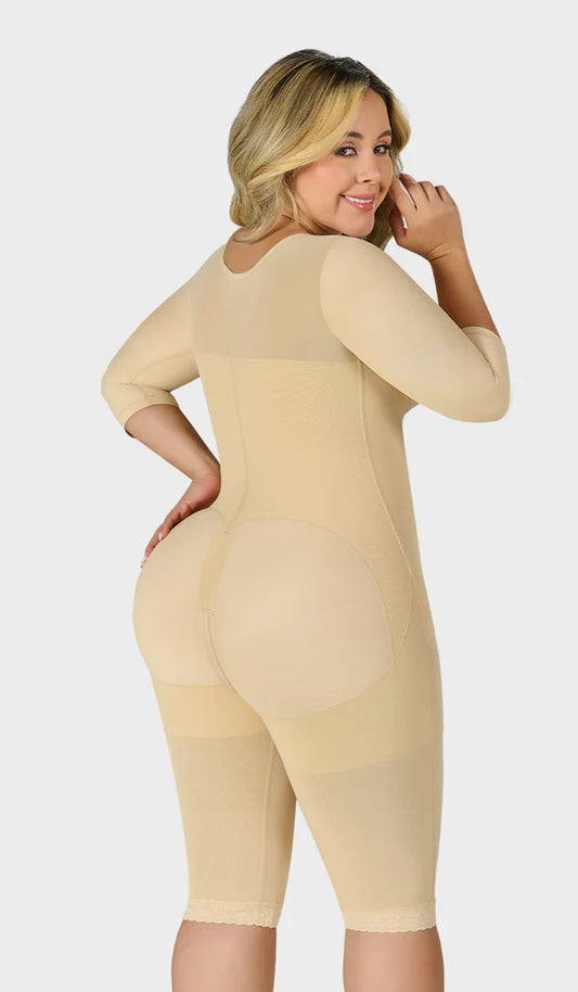 F-01271- Faja larga con brasier y mangas Línea Básica